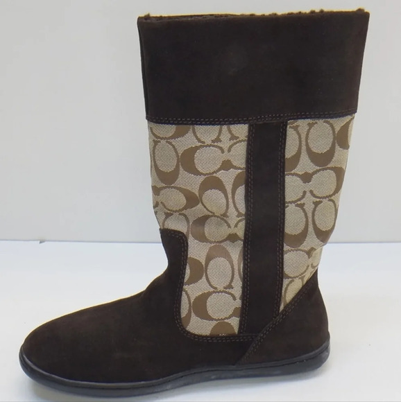 Coach Meyer Women's Signature  Brown Boots, Sz 6B - Picture 3 of 5